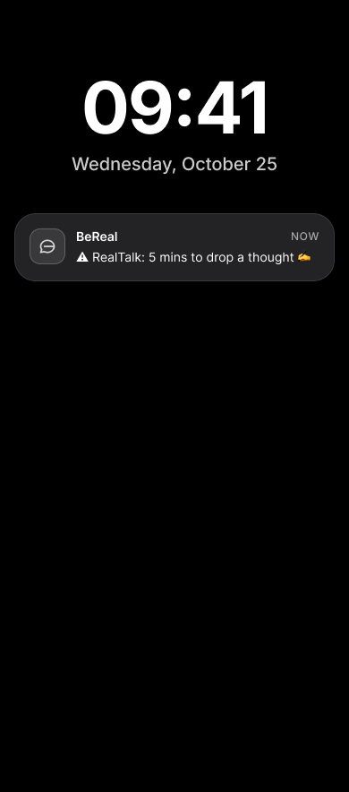 Lock Screen Notification - Plain Screen.png: System push alert trigger mechanism