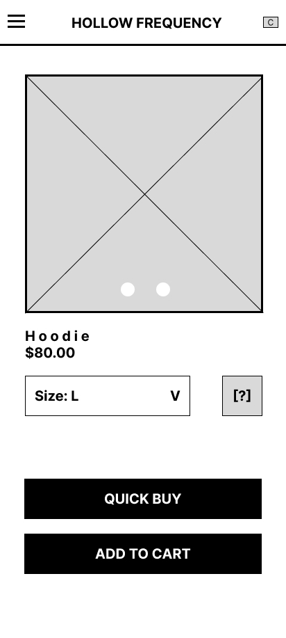 Low-Fidelity product page wireframe